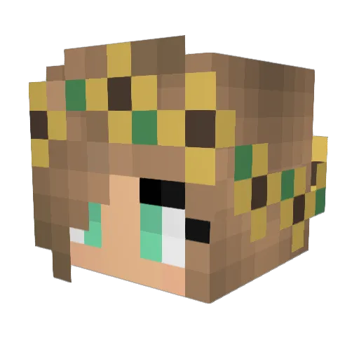 Extra_Hyper Minecraft avatar head, 3D render