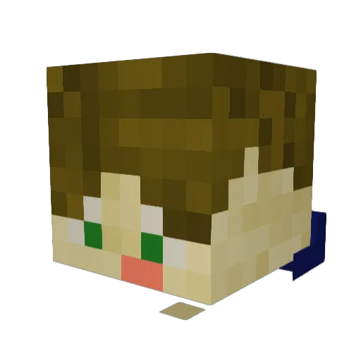 Extra_Million Minecraft avatar head, 3D render