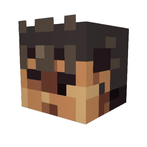 Extrabeat Minecraft avatar head, 3D render