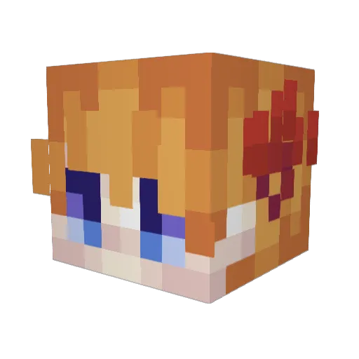 Extrapolating Minecraft avatar head, 3D render