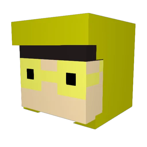 Extratipp Minecraft avatar head, 3D render