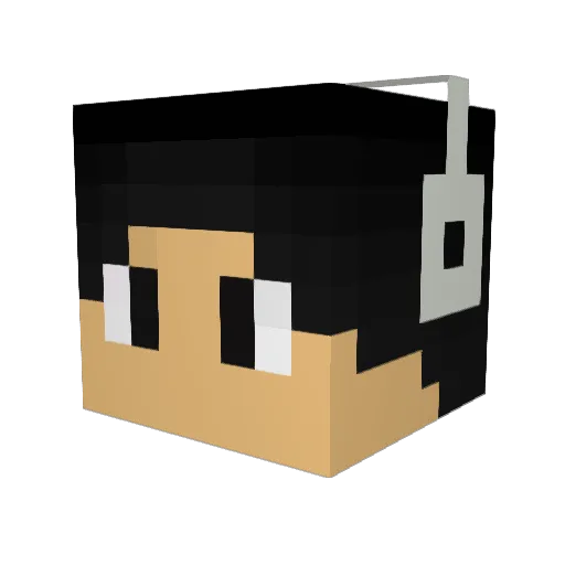 ExtremeF Minecraft avatar head, 3D render