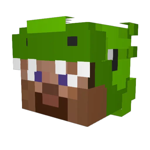 ExtremeInjector Minecraft avatar head, 3D render