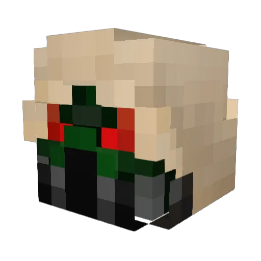 Extremly_serious Minecraft avatar head, 3D render