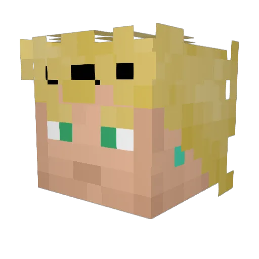 Extreole Minecraft avatar head, 3D render
