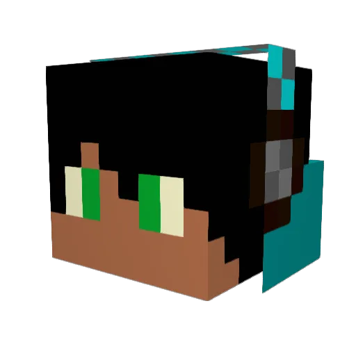 Extrident Minecraft avatar head, 3D render