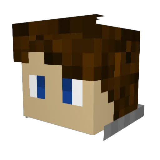 ExtroFD Minecraft avatar head, 3D render