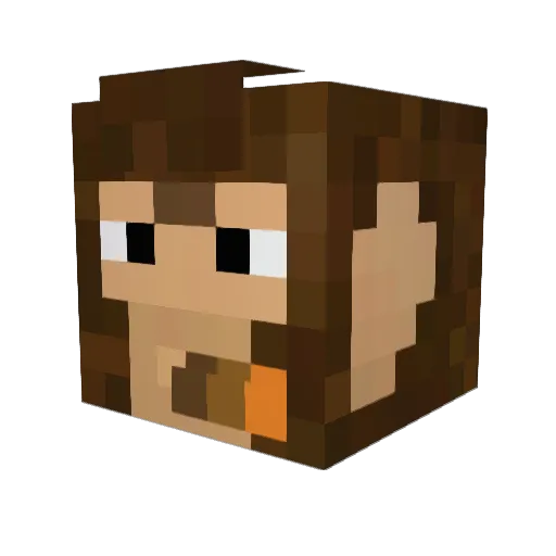 Extxrnal Minecraft avatar head, 3D render