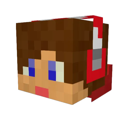Exuui Minecraft avatar head, 3D render