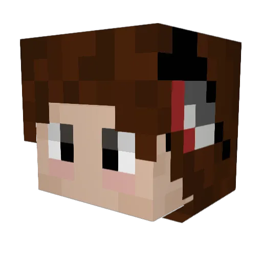 Exxana Minecraft avatar head, 3D render