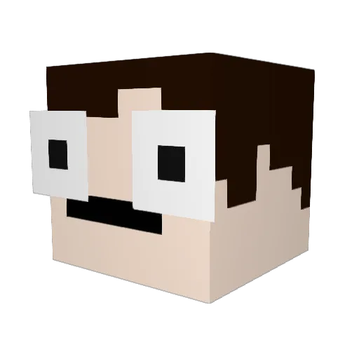 Exxann Minecraft avatar head, 3D render