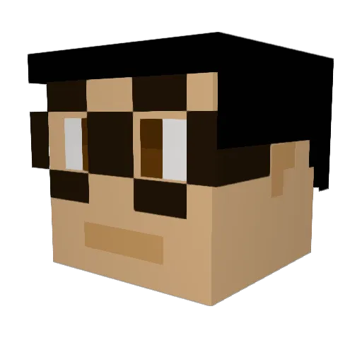 Exxetron Minecraft avatar head, 3D render