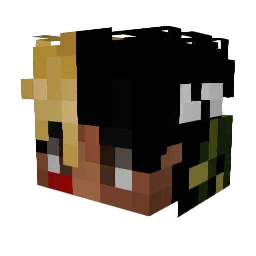 Exxsy Minecraft avatar head, 3D render