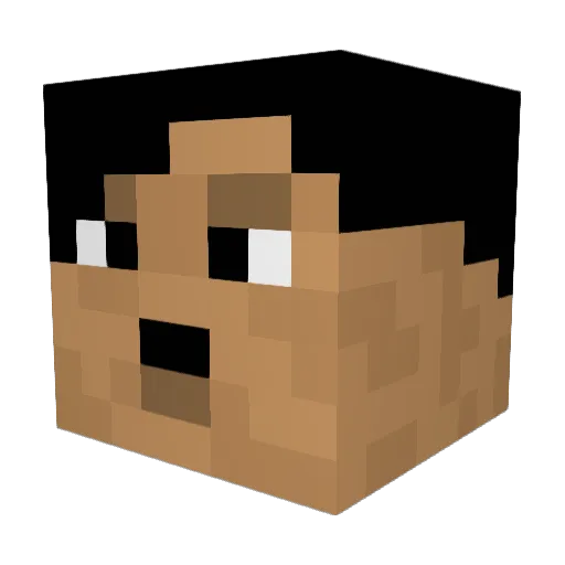 Exydra Minecraft avatar head, 3D render