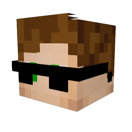 Exzentre Minecraft avatar head, 3D render