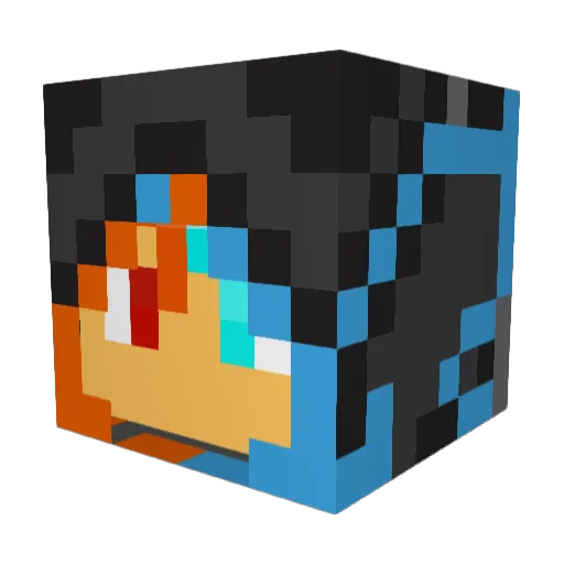 Exzern Minecraft avatar head, 3D render