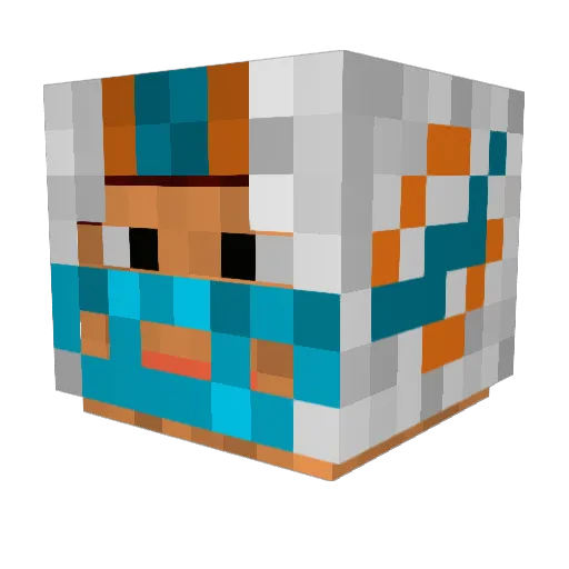 Exzile Minecraft avatar head, 3D render