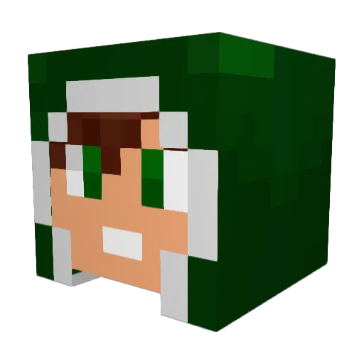 Exzius Minecraft avatar head, 3D render