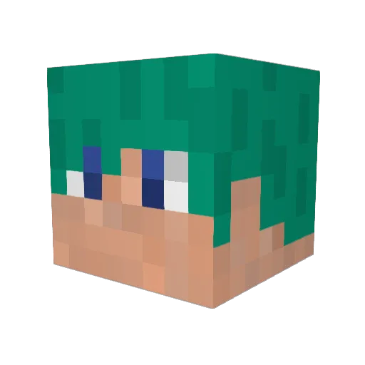 Eyakin Minecraft avatar head, 3D render