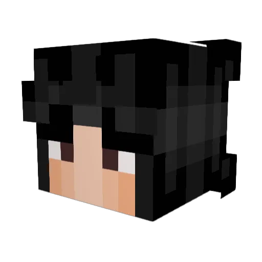 Eyannie Minecraft avatar head, 3D render
