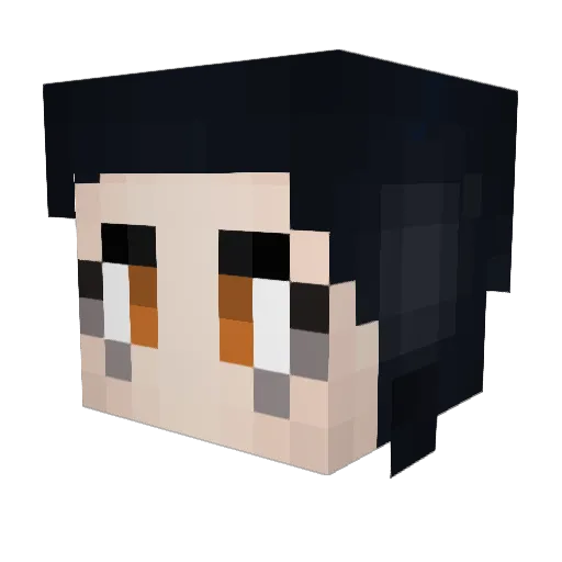 EyaruP Minecraft avatar head, 3D render