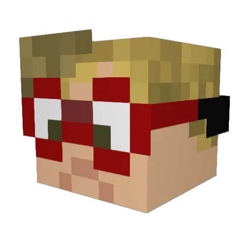 EyeholesMan Minecraft avatar head, 3D render