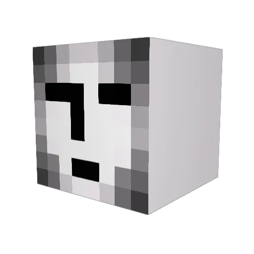 Eyehuman Minecraft avatar head, 3D render