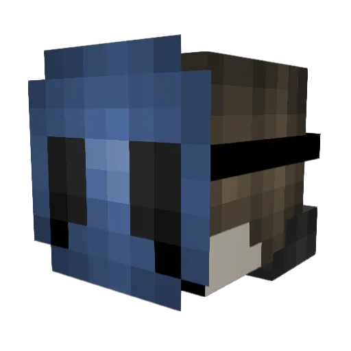 EyelessCode Minecraft avatar head, 3D render