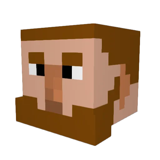 EyepatchWario Minecraft avatar head, 3D render