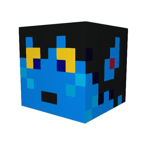 Eykxas Minecraft avatar head, 3D render