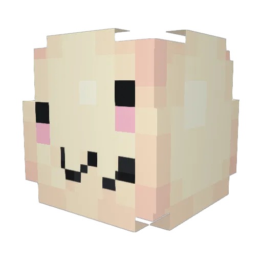 Eyliee Minecraft avatar head, 3D render