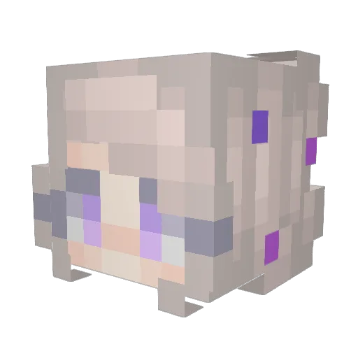 Eyrena Minecraft avatar head, 3D render