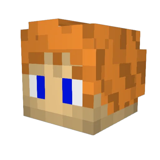 Eyutipo Minecraft avatar head, 3D render