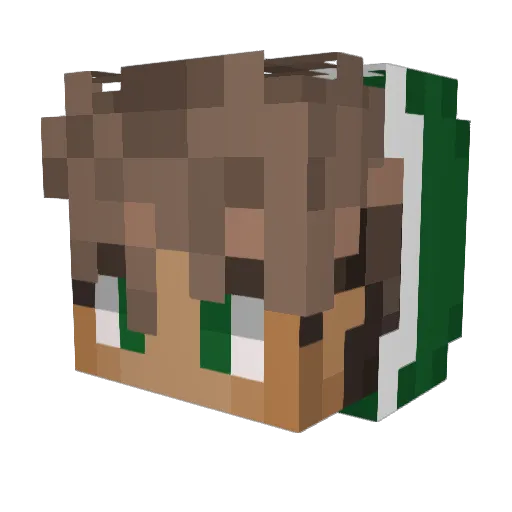EyyLuc Minecraft avatar head, 3D render