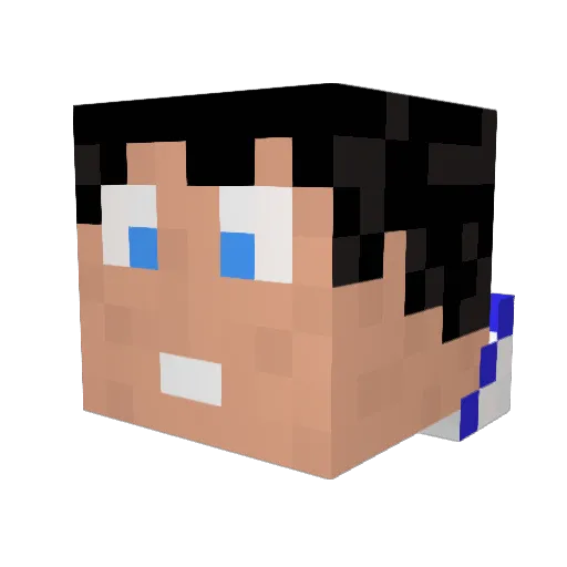 Eyzeur Minecraft avatar head, 3D render