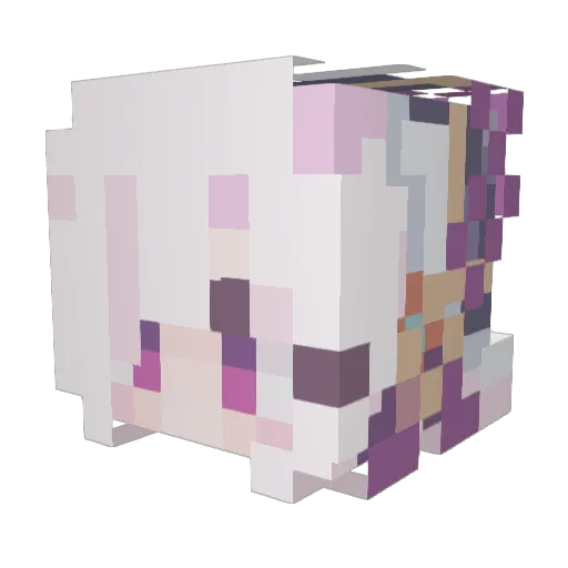Ezallium Minecraft avatar head, 3D render