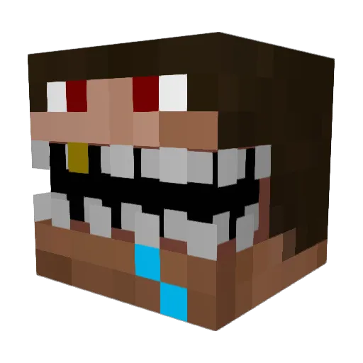 Ezaly Minecraft avatar head, 3D render