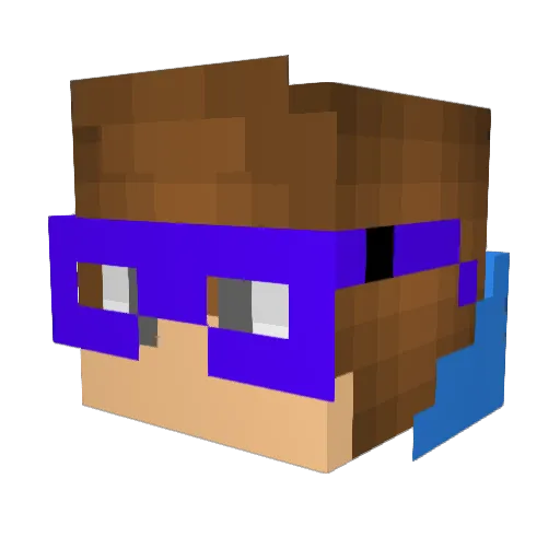 Ezeeh Minecraft avatar head, 3D render