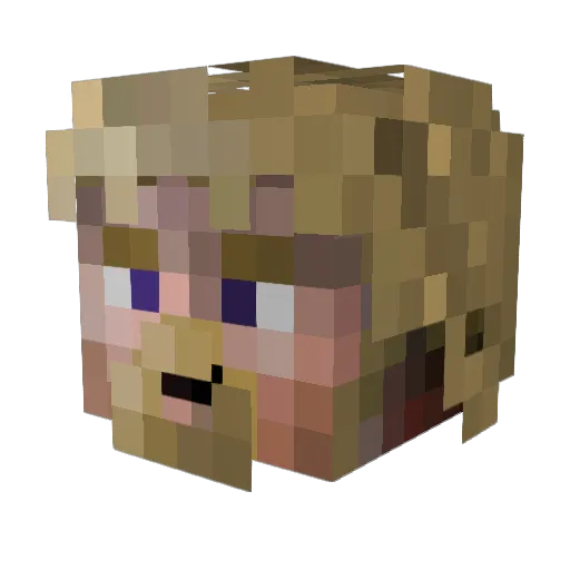 Ezio2705 Minecraft avatar head, 3D render