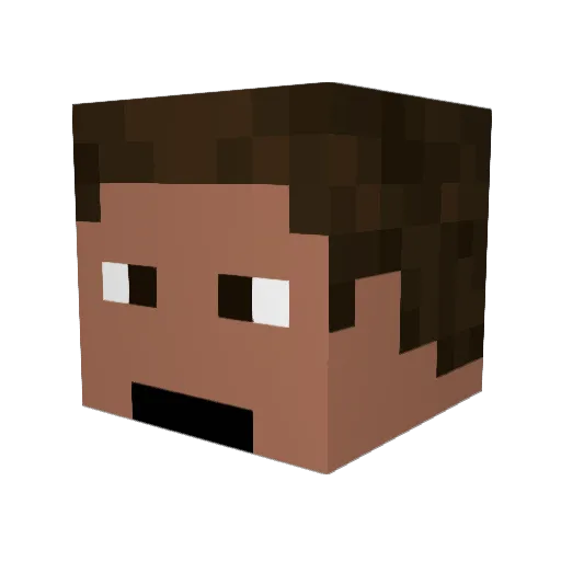 Eznoth Minecraft avatar head, 3D render