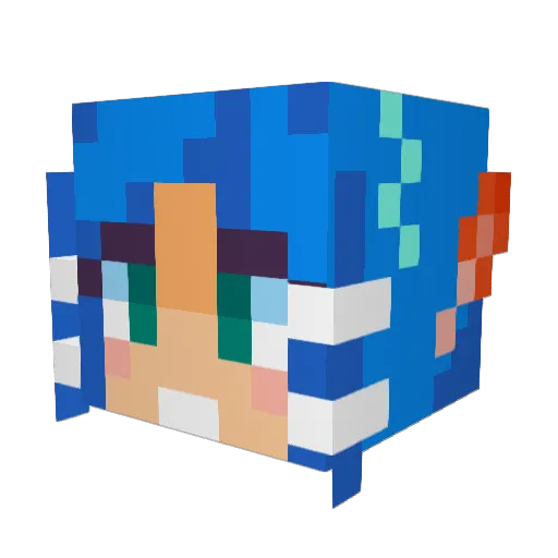 EzraMiller Minecraft avatar head, 3D render