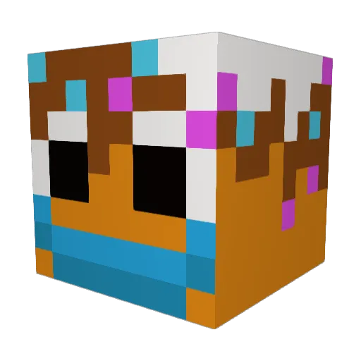 EzrasUncle Minecraft avatar head, 3D render