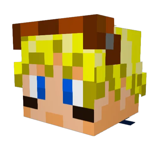 EzrealExplorer Minecraft avatar head, 3D render