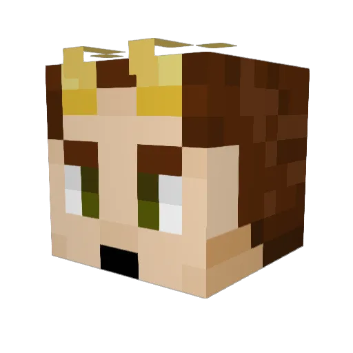 Ezzybel Minecraft avatar head, 3D render