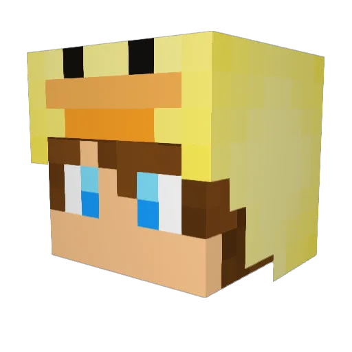 F0SL0 Minecraft avatar head, 3D render
