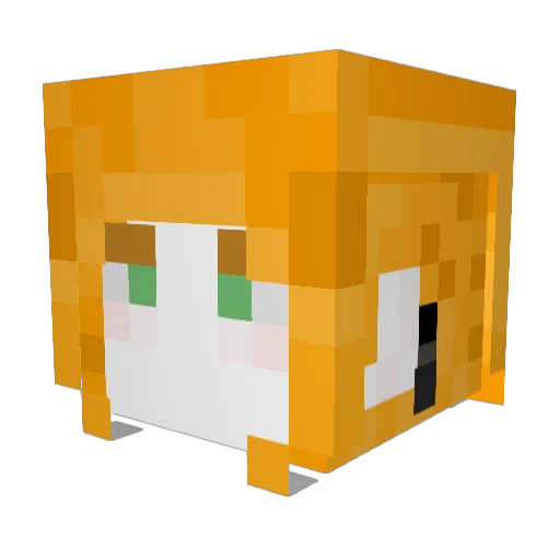 F0xSo Minecraft avatar head, 3D render