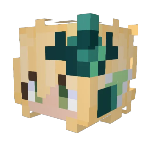 F15_DeathScythe Minecraft avatar head, 3D render