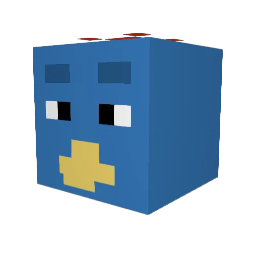 F1LGL Minecraft avatar head, 3D render