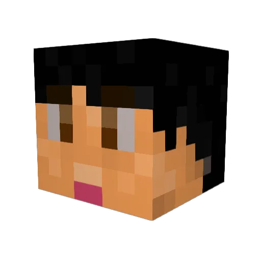 F1RAO Minecraft avatar head, 3D render
