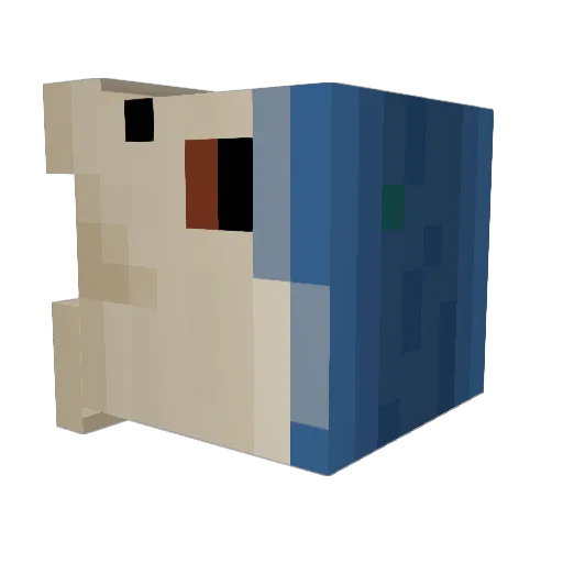 F1Sh02 Minecraft avatar head, 3D render